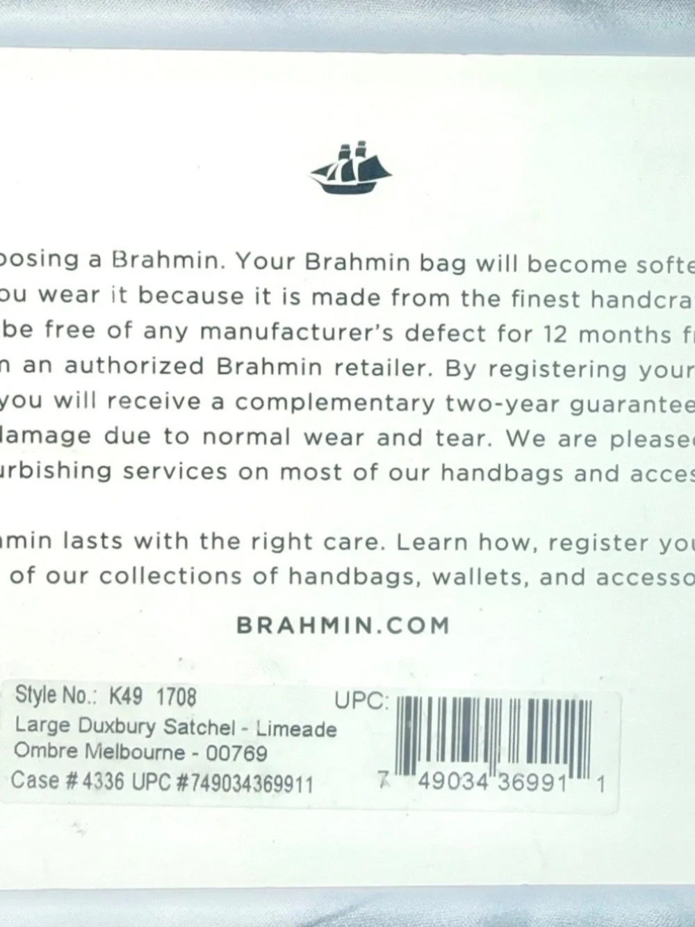 RARE Brahmin Large Duxbury Satchel in Limeade Ombre Melbourne Leather